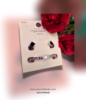 2 Pack Black & Silver Bangle Set – Bold Duo