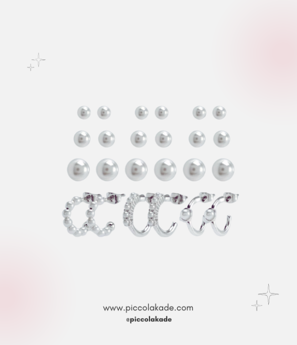 12 Pack All Pearl Earrings Silver – Classic Glimmer