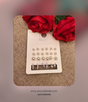 12 Pack All Pearl Earrings Silver – Classic Glimmer