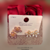 2 Pack Flower Earrings Pink, White & Gold – Blooming Beauty
