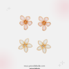 2 Pack Flower Earrings Pink, White & Gold – Blooming Beauty