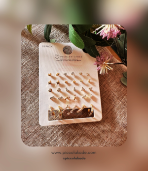 15 Pack Stone Earrings Gold – Golden Treasure