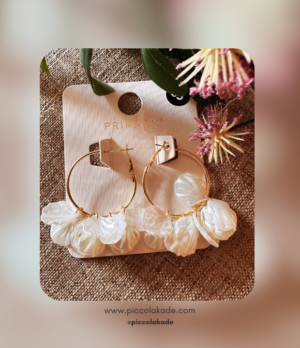 Large White Flower Hoop Earrings – Petal Glow