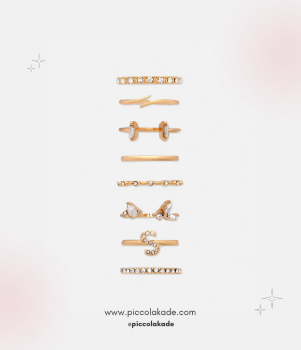 8 Pack Gold Ring Set – Golden Stacks