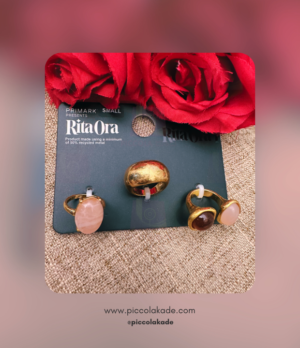 3 Pack Pink & Gold Ring Set – Celestial Stacks