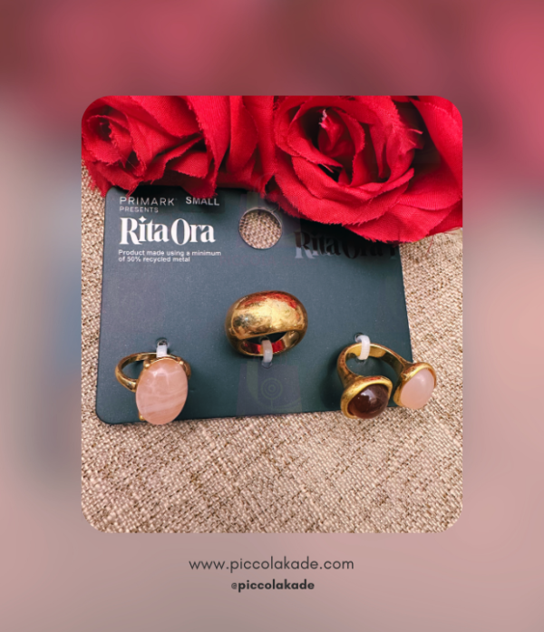3 Pack Pink & Gold Ring Set – Celestial Stacks