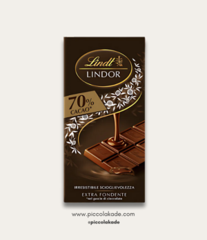Lindt - Lindor - Extra Dark Chocolate 70% Soft Filling Bar (100g)