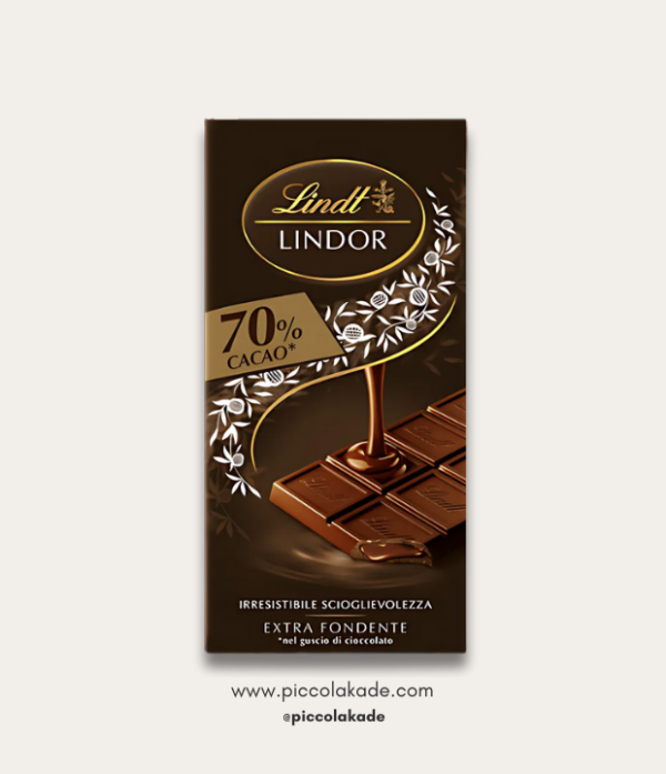 CHC-BAR-LINDT-LINDOR-70PCT Lindt - Lindor - Extra Dark Chocolate 70% Soft Filling Bar (100g)